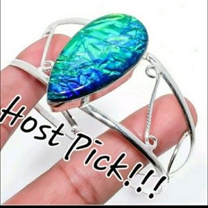 New Australian Triplet Fire Opal Silver Bracelet.